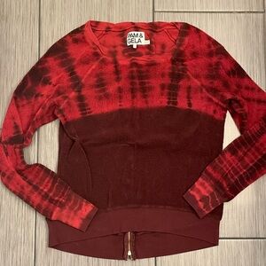 Pam & Gela XS Red/Black Sweatshirt w/Zipper Back